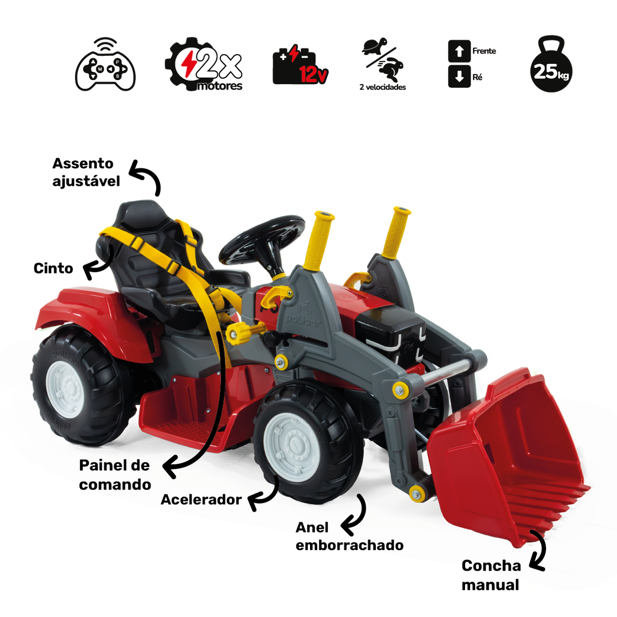 Politractor Elétrico é o trator infantil ideal para os pequenos fazendeiros com energia de sobra para explorar! (mobile)